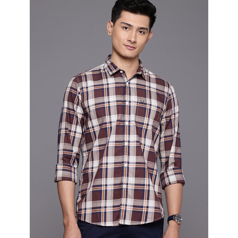 Allen Solly Pure Cotton Custom Fit Checked Casual Shirt