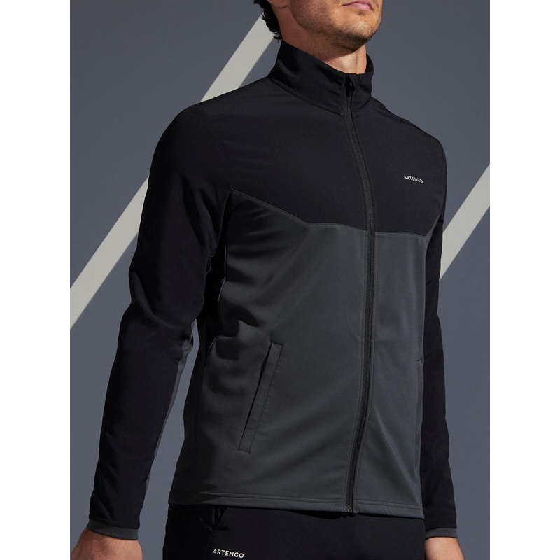 Decathlon ARTENGO – Men Black Grey Lightweight Tennis Jacket