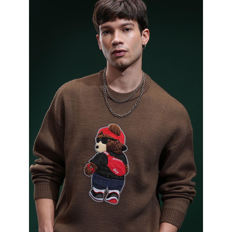 HIGHLANDER Men Embellished Round Neck Sweater