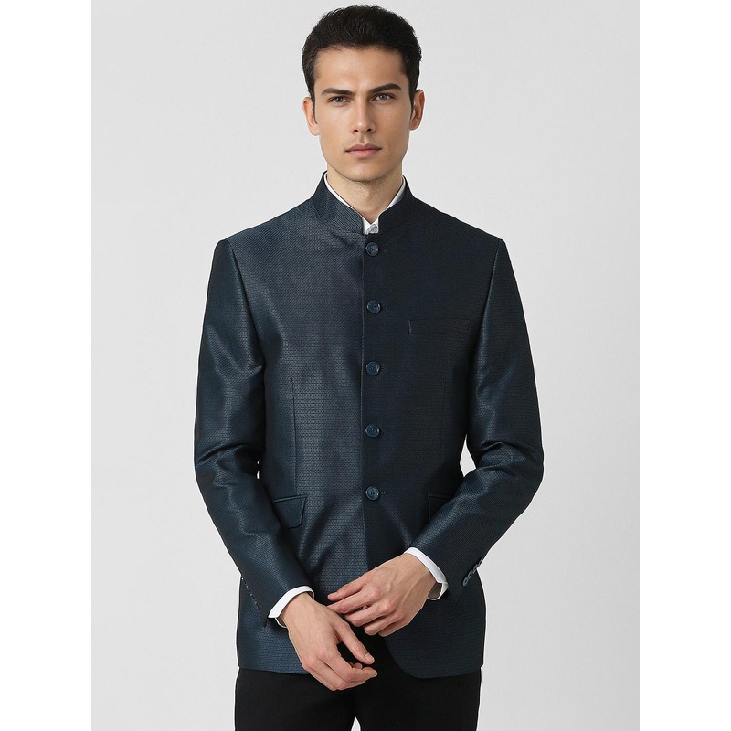 Van Heusen Textured Single-Breasted Slim-Fit Party Blazer