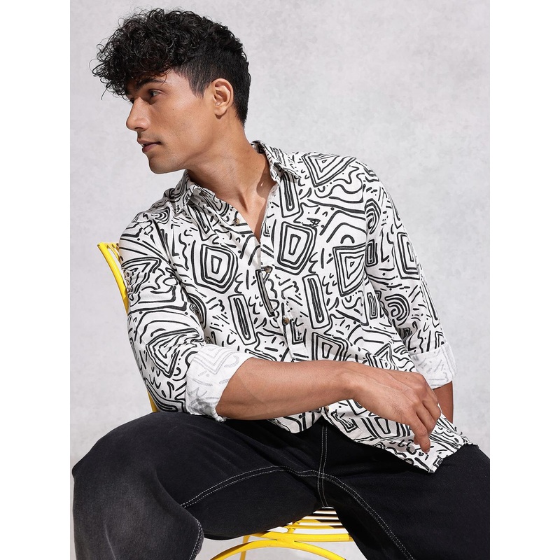 WROGN Pure Cotton Printed Casual Shirt