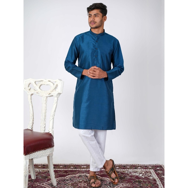 Aadi Shuddh Men Blue Kurtas