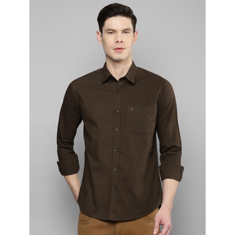 Allen Cooper Men Brown Slim Fit Formal Shirt