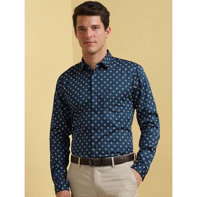 Allen Solly Men Slim Fit Opaque Printed Formal Shirt
