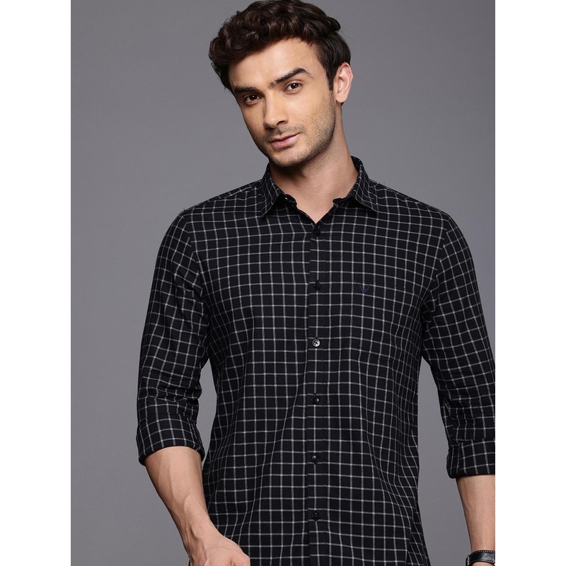 Allen Solly Pure Cotton Classic Fit Opaque Checked Casual Shirt