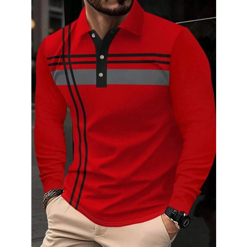 AVEJO Men Colourblocked Polo Collar Cotton T-shirt