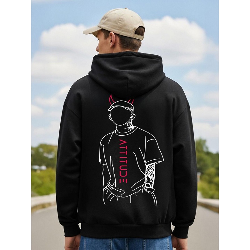 BENNY BROOKS Men Printed Hooded Sweatshirt