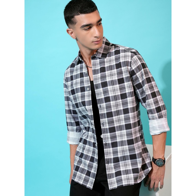 HIGHLANDER Checked Slim Fit Shirt
