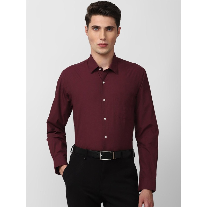 Peter England Men Maroon Formal Shirt