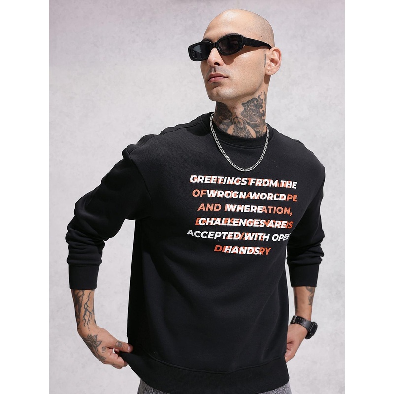 WROGN Typography Printed Sweatshirt