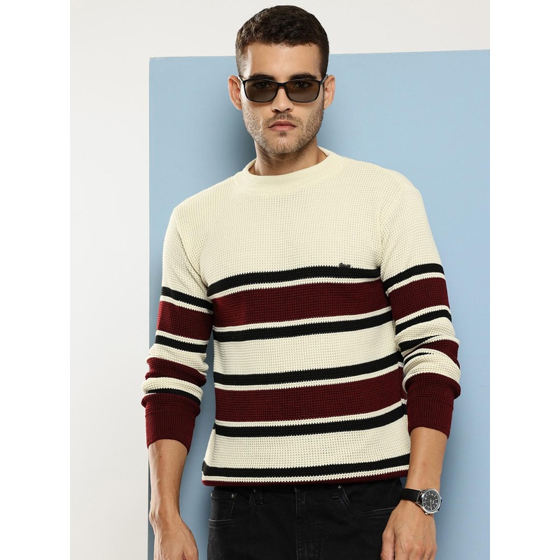 Aarika Men Self Striped Pullover
