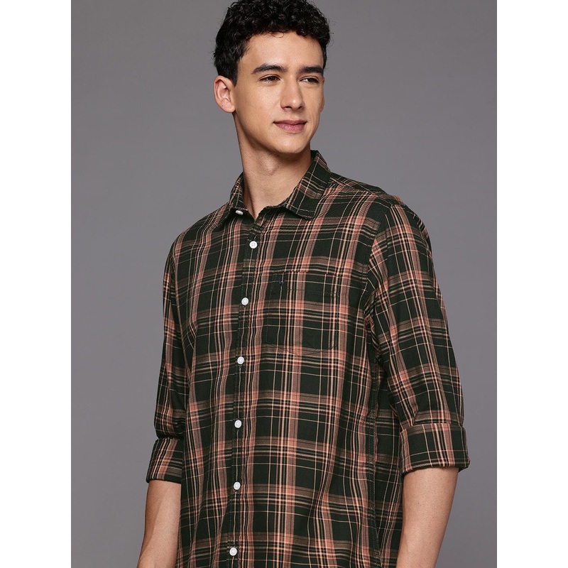 Allen Solly Custom Fit Tartan Checked Pure Cotton Casual Shirt