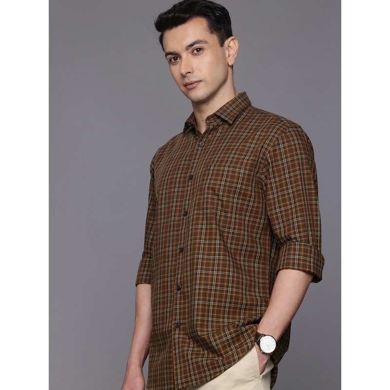 Allen Solly Pure Cotton Checked Classic Fit Casual Shirt