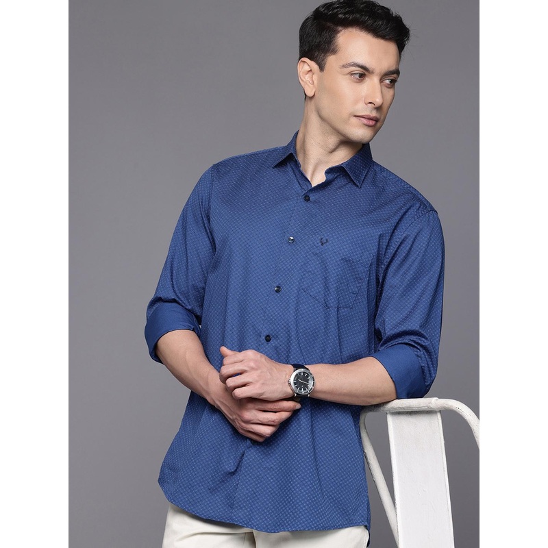 Allen Solly Pure Cotton Micro Ditsy Printed Classic Fit Casual Shirt