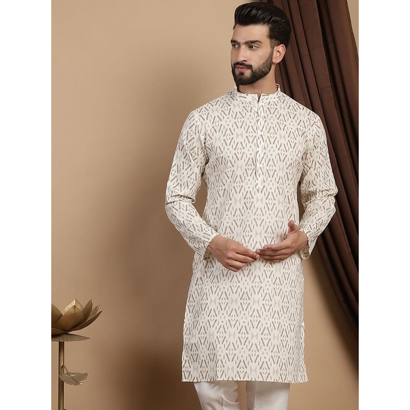 Anouk Geometric Printed Straight Pure Cotton Kurta