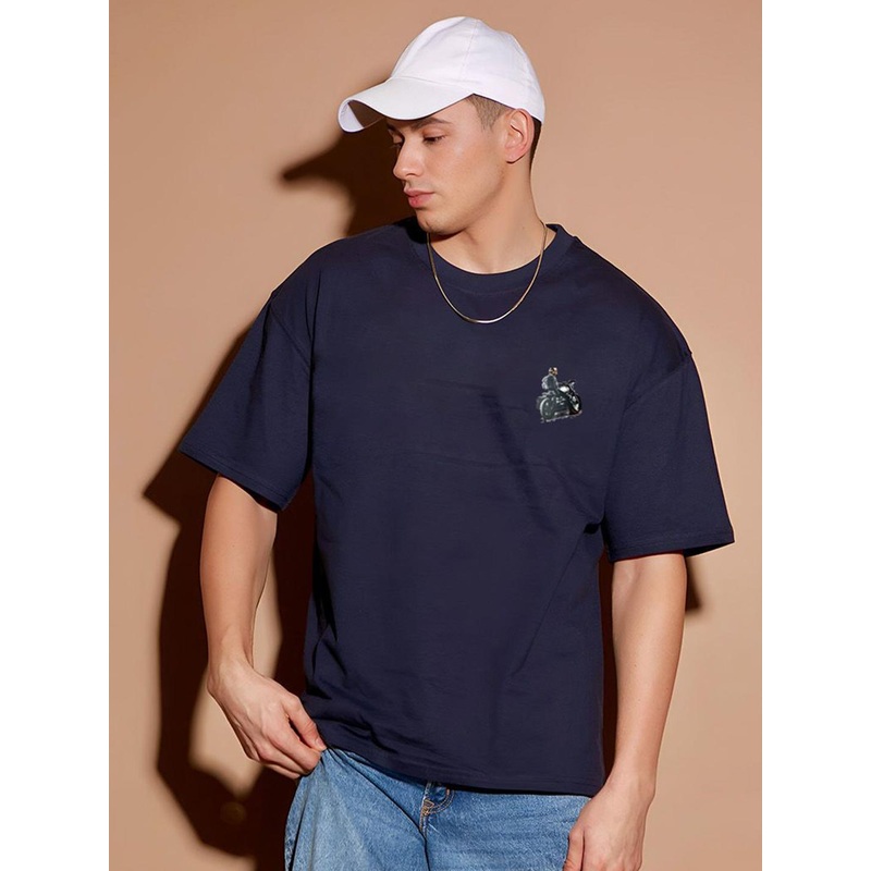 BDSQUARE Men Graphic Printed Drop-Shoulder Sleeves Oversized T-shirt