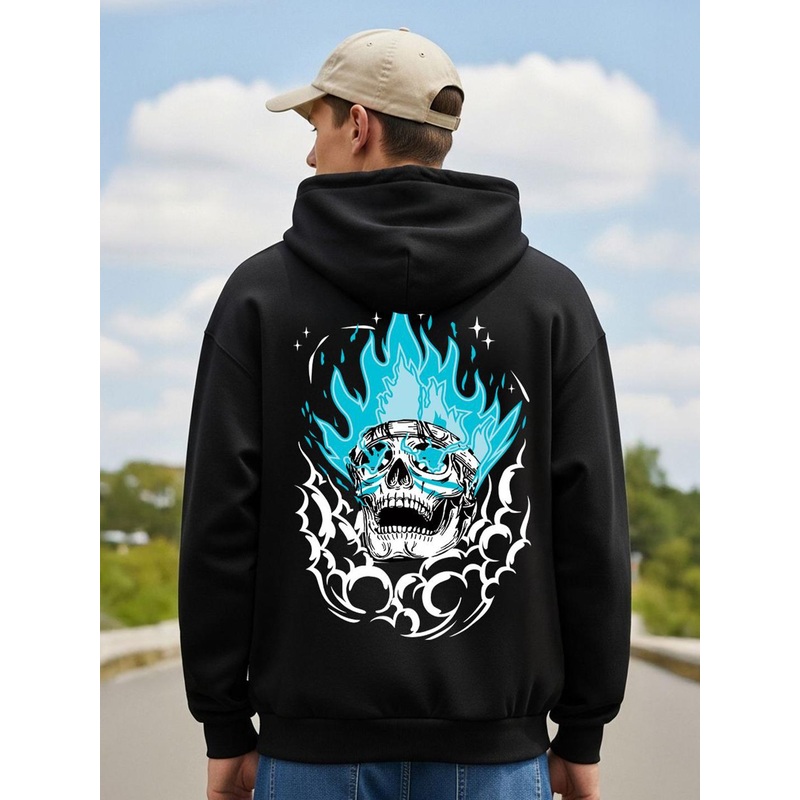 BENNY BROOKS Men Graphic Printed Hooded Pullover Sweatshirt