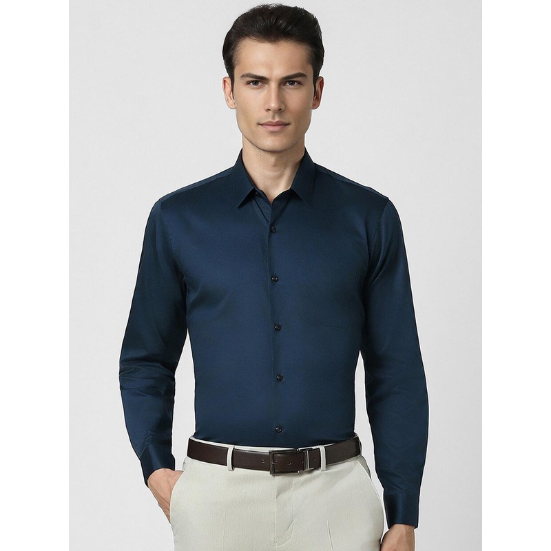 Peter England Spread Collar Long Sleeves Cotton Regular Fit Formal Shirt