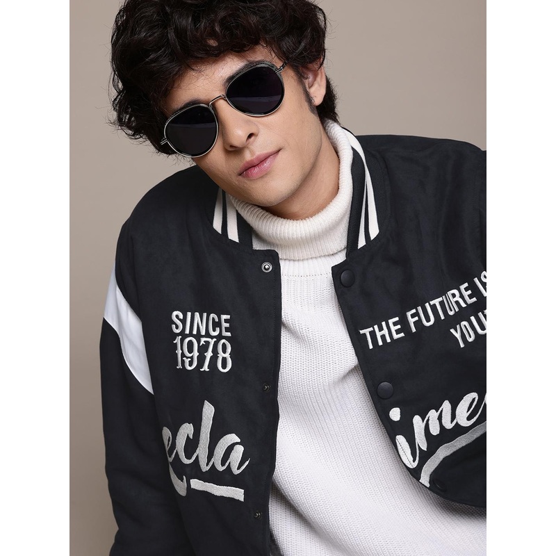 The Roadster Lifestyle Co. Typography Varsity Jacket