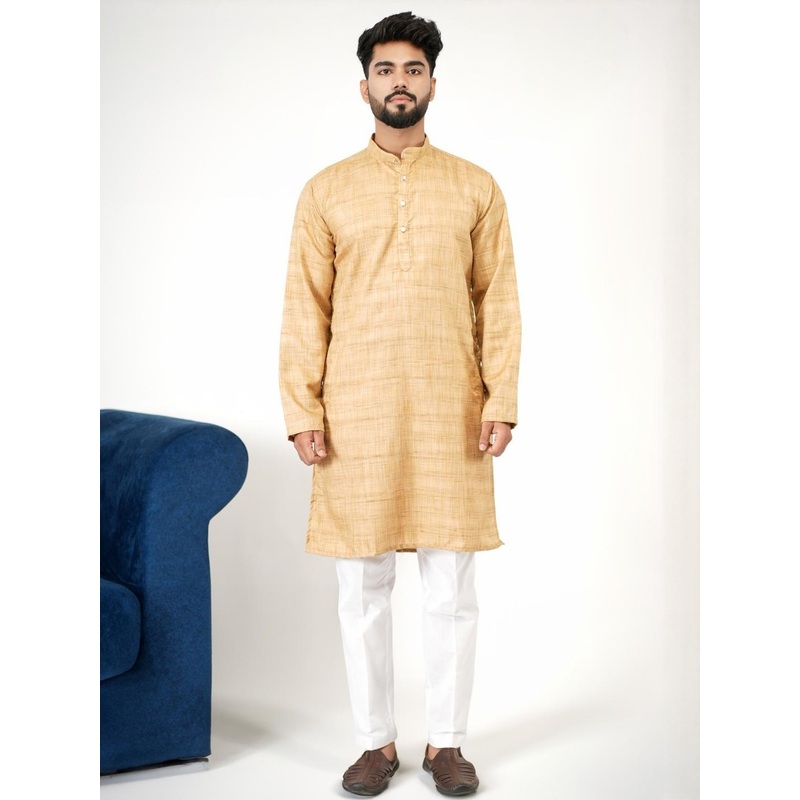 Aadi Shuddh Men Gold Kurtas