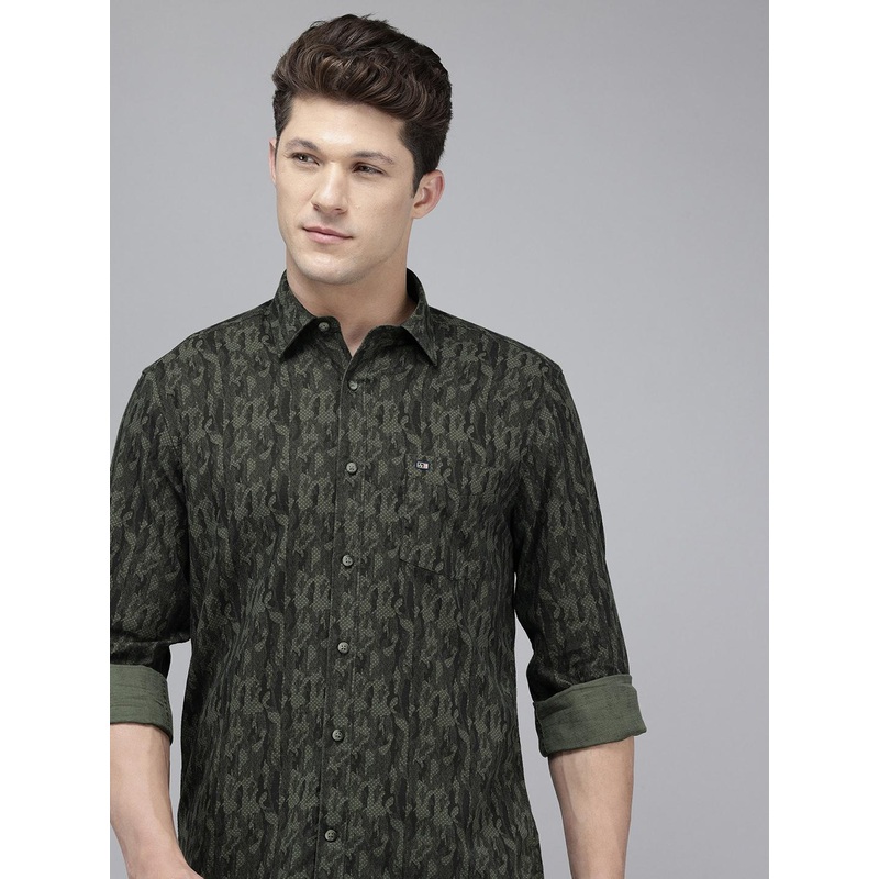 Arrow Manhattan Slim Fit Opaque Abstract Printed Pure Cotton Formal Shirt