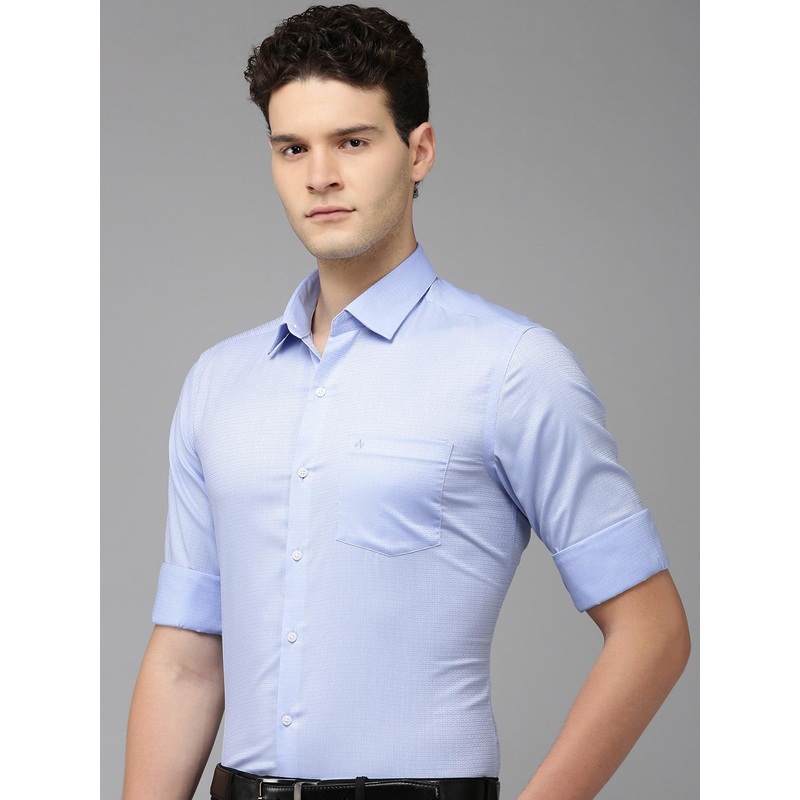 Arrow Self Design Manhattan Slim Fit Opaque Pure Cotton Formal Shirt