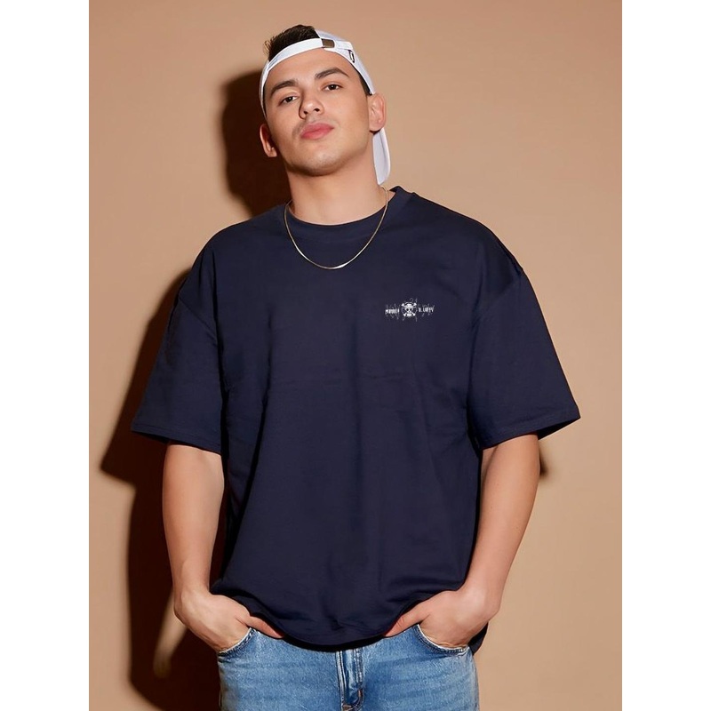 BDSQUARE Men Graphic Print Round Neck Applique T-shirt