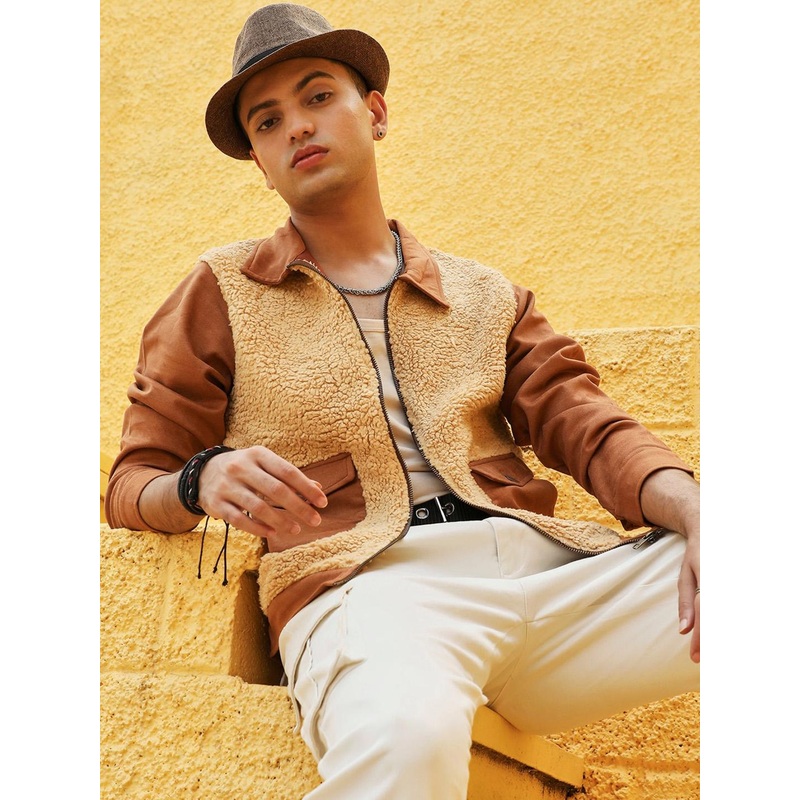 Campus Sutra Colourblocked Windcheater Outdoor Tailored Jacket