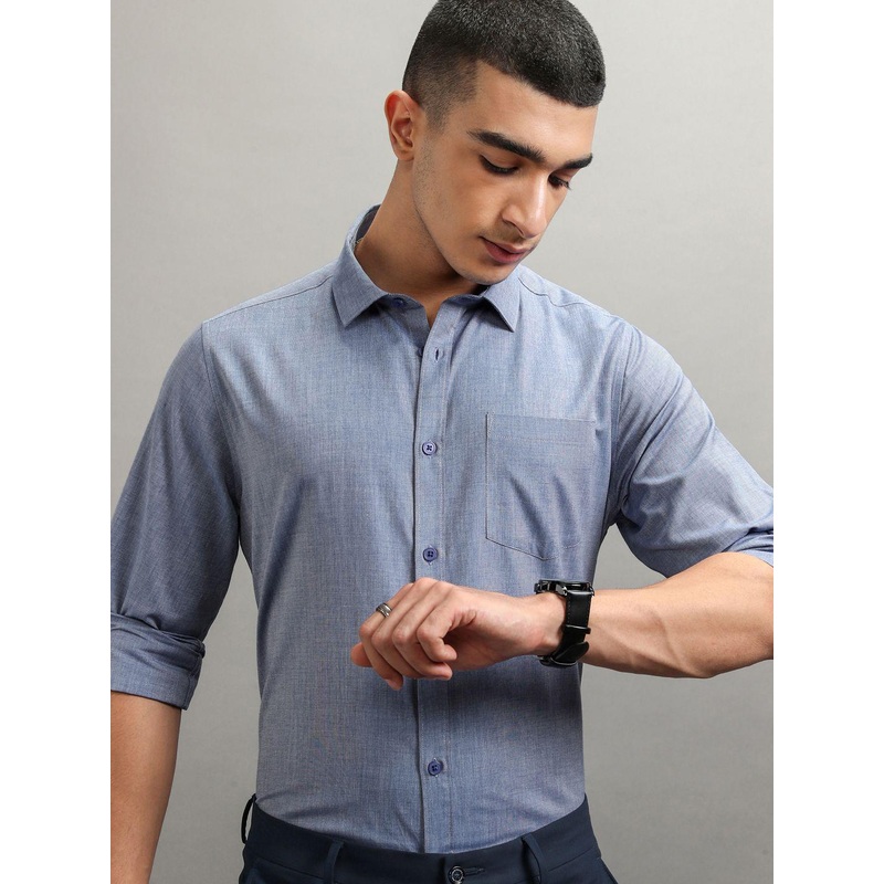 Highlander Men Solid Slim Fit Formal Shirt