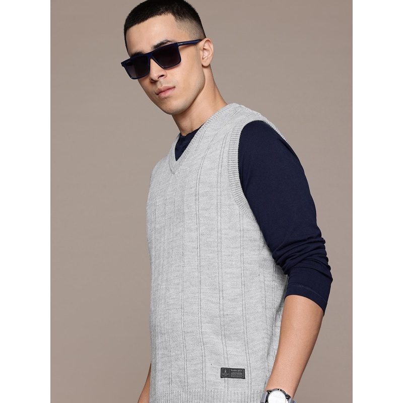 The Roadster Lifestyle Co. Self-Striped Sweater Vest