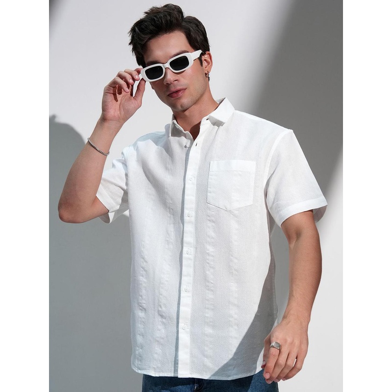 HIGHLANDER Men Cotton Comfort Relaxed Fit Casual Shirt