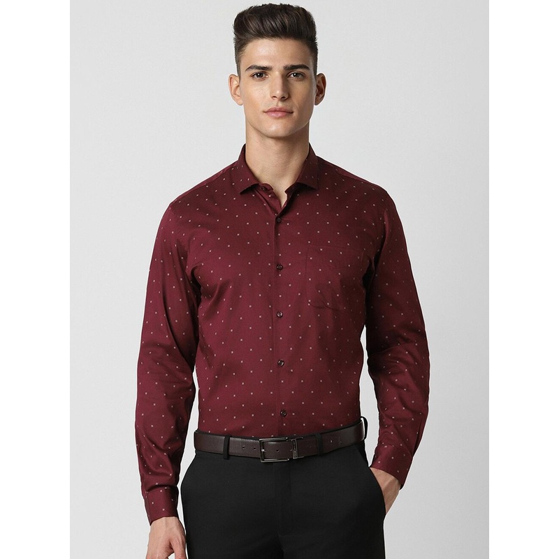 Peter England Slim Fit Cotton Printed Formal Shirt