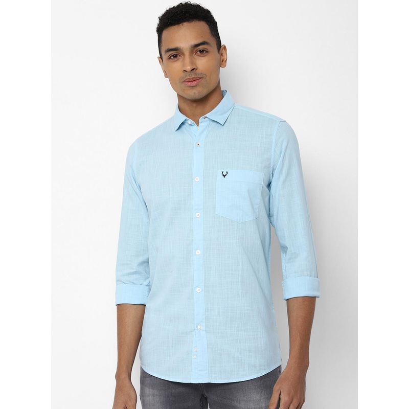 Allen Solly Men Blue Regular Fit Self Design Casual Shirt