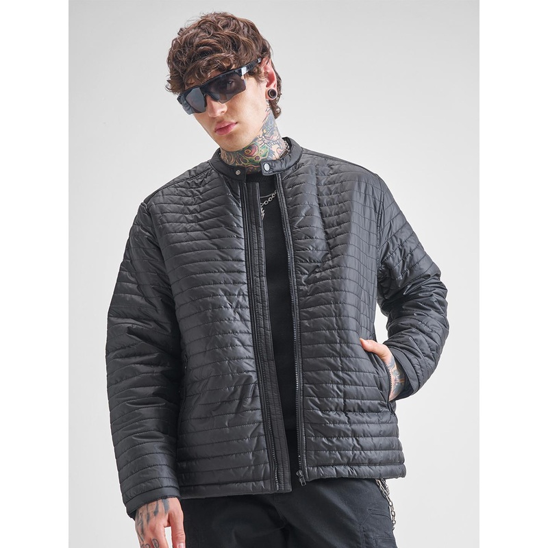 HIGHLANDER Men Black Solid Padded Jacket