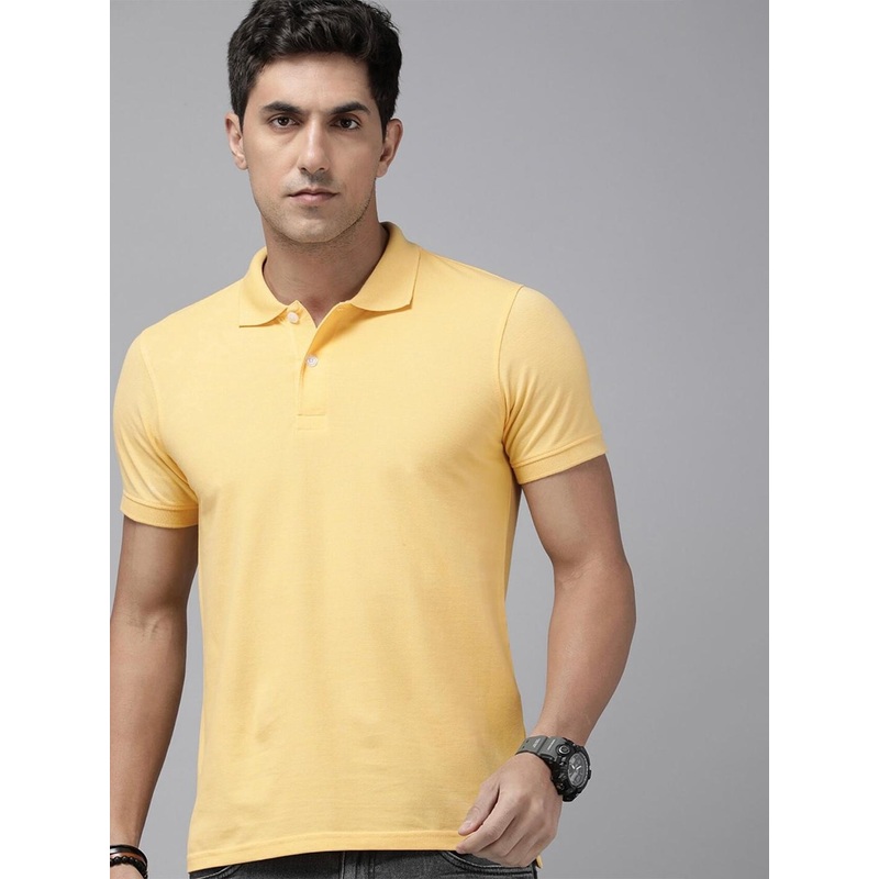 The Roadster Lifestyle Co. Yellow Polo Collar Short Sleeves T-Shirt