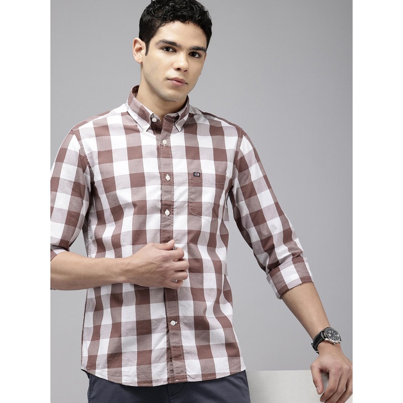Arrow Manhattan Slim Fit Buffalo Checks Button-Down Collar Pure Cotton Casual Shirt