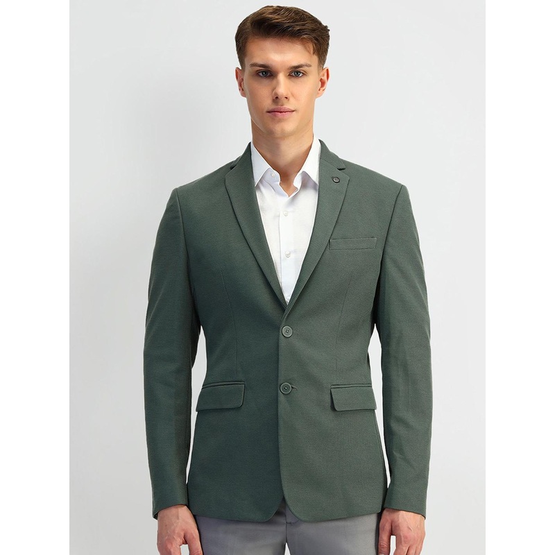 Arrow Self Design Notched Lapel Slim Fit Single-Breasted Blazers