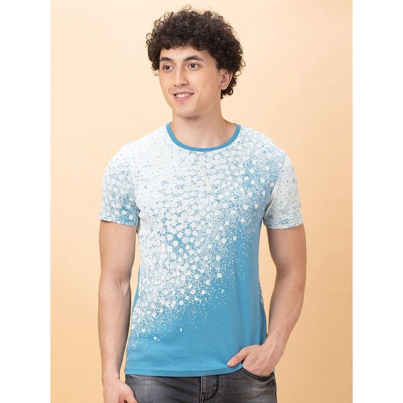 Being Human Men Abstract Printed Round Neck Cotton Slim Fit T-shirt
