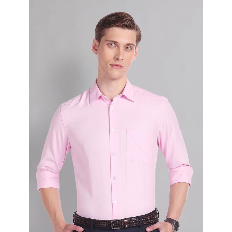 AD By Arvind Regular Fit Dobby Formal Shirt
