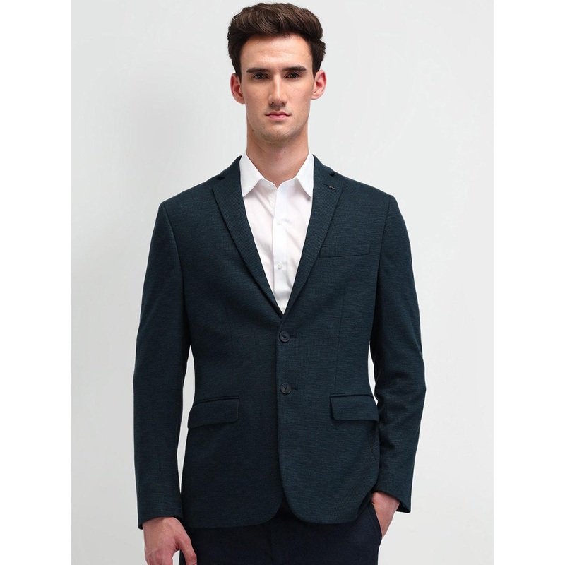 Arrow Self-Design Slim-Fit Notched Lapel Single Breasted Blazers