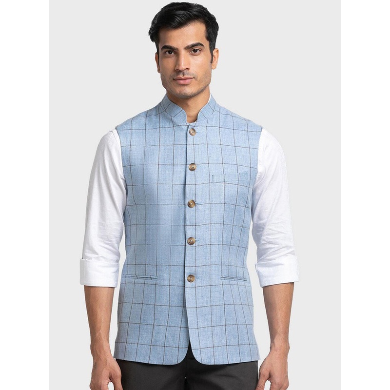 ColorPlus Men Redloop Power Blazers Blue Linen Blazer