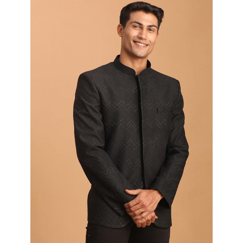 VASTRAMAY Men Slim-Fit Bandhgala Jodhpuri Blazer