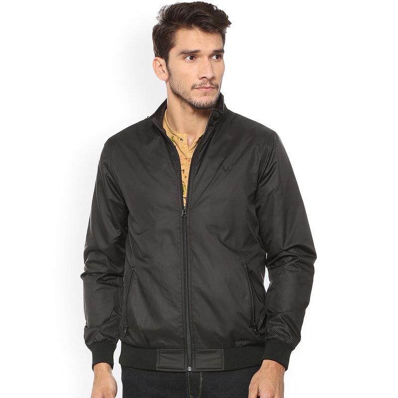 Allen Solly Men Black Solid Bomber