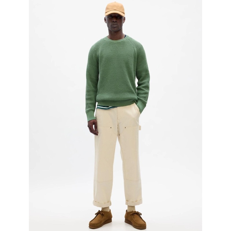 GAP Waffle-Knit Pure Cotton Pullover