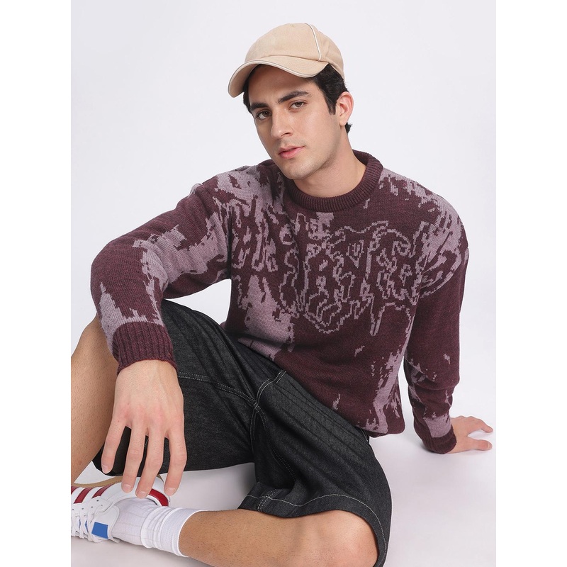 glitchez Abstract Pattern Cardigan