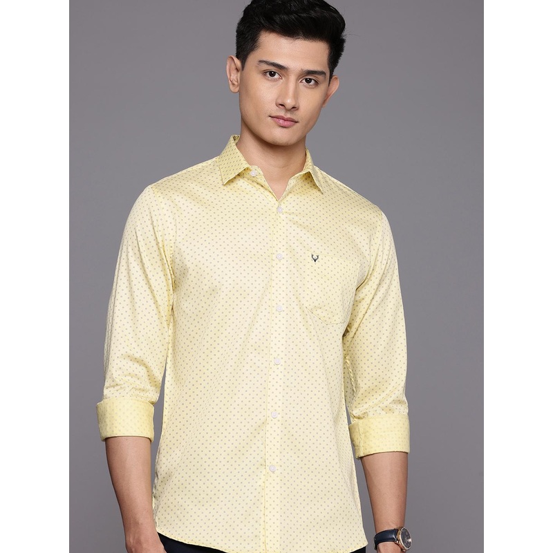Allen Solly Classic Fit Micro Ditsy Printed Pure Cotton Casual Shirt