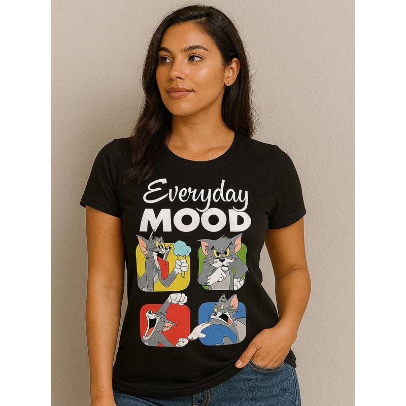Anikmart Unisex Tom & Jerry Dri-FIT Graphic Printed Round Neck Cotton T-shirt