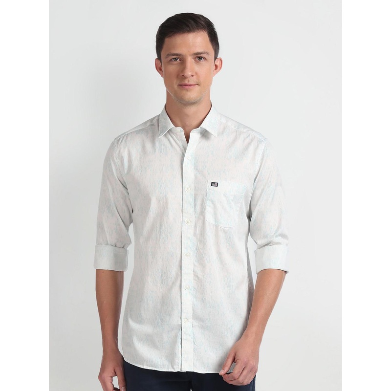 Arrow Sport Slim Fit Micro Ditsy Printed Twill Weave Pure Cotton Casual Shirt
