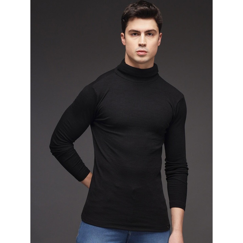 BAESD Long Sleeves Turtle Neck Ribbed Cotton Pullover Sweater