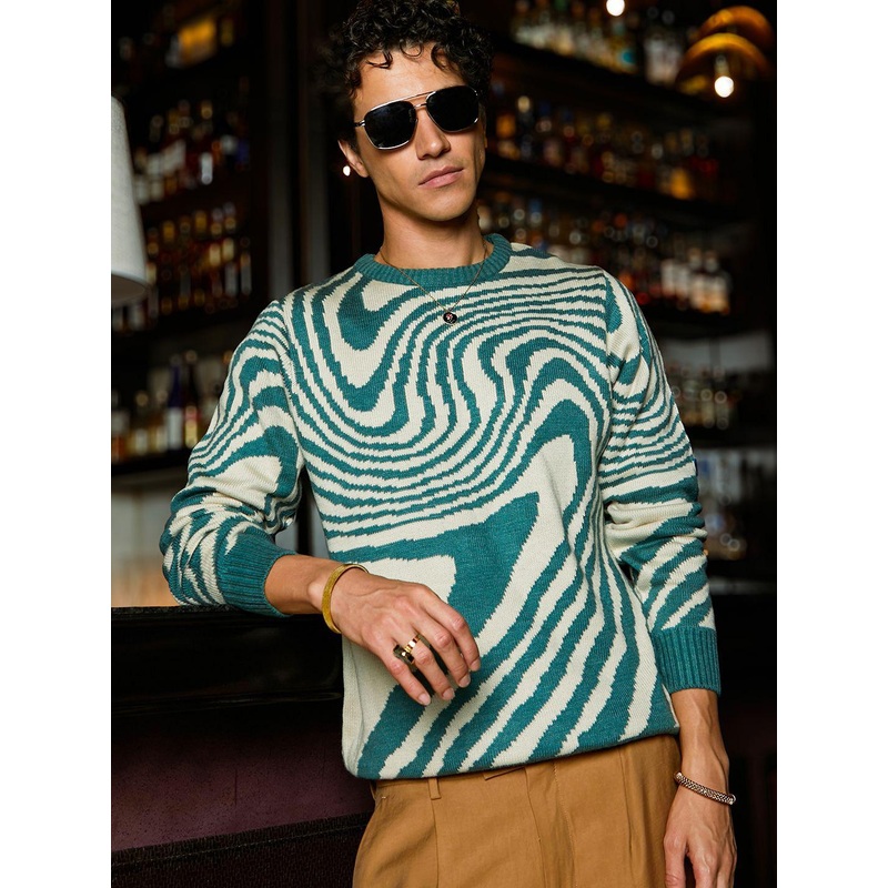 Campus Sutra Men Abstract Printed Pullover